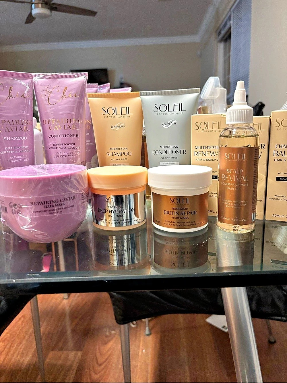 4-Piece La Chic/Soleil Argan Oil Deep Hydration Hair Mask Hair Care Bundle NWT